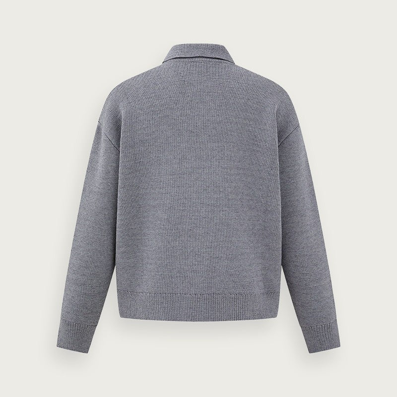 Ribbstickad halvzip-tröja – Klassisk herrstil