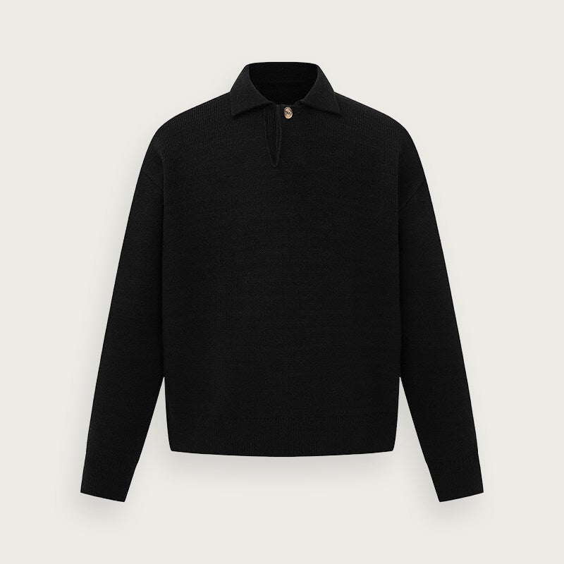 Ribbstickad halvzip-tröja – Klassisk herrstil