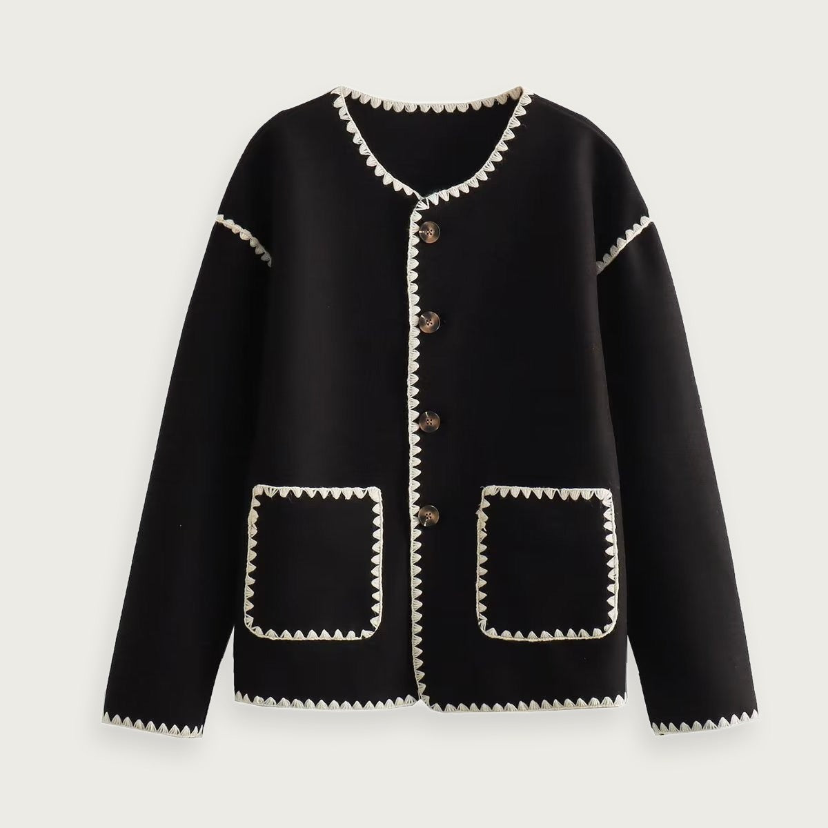 Overshirt Vintageinspiration Polyester Höst Elegant
