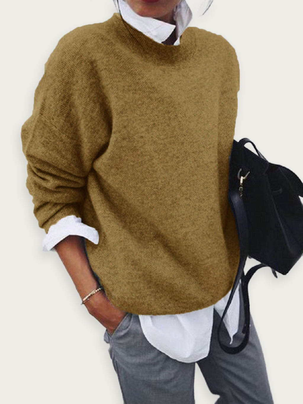 women’s knitted pullover hoodie for autumn and winter, long sleeve knitwear for women, cozy fabric, elegant and casual outfit for daily comfort