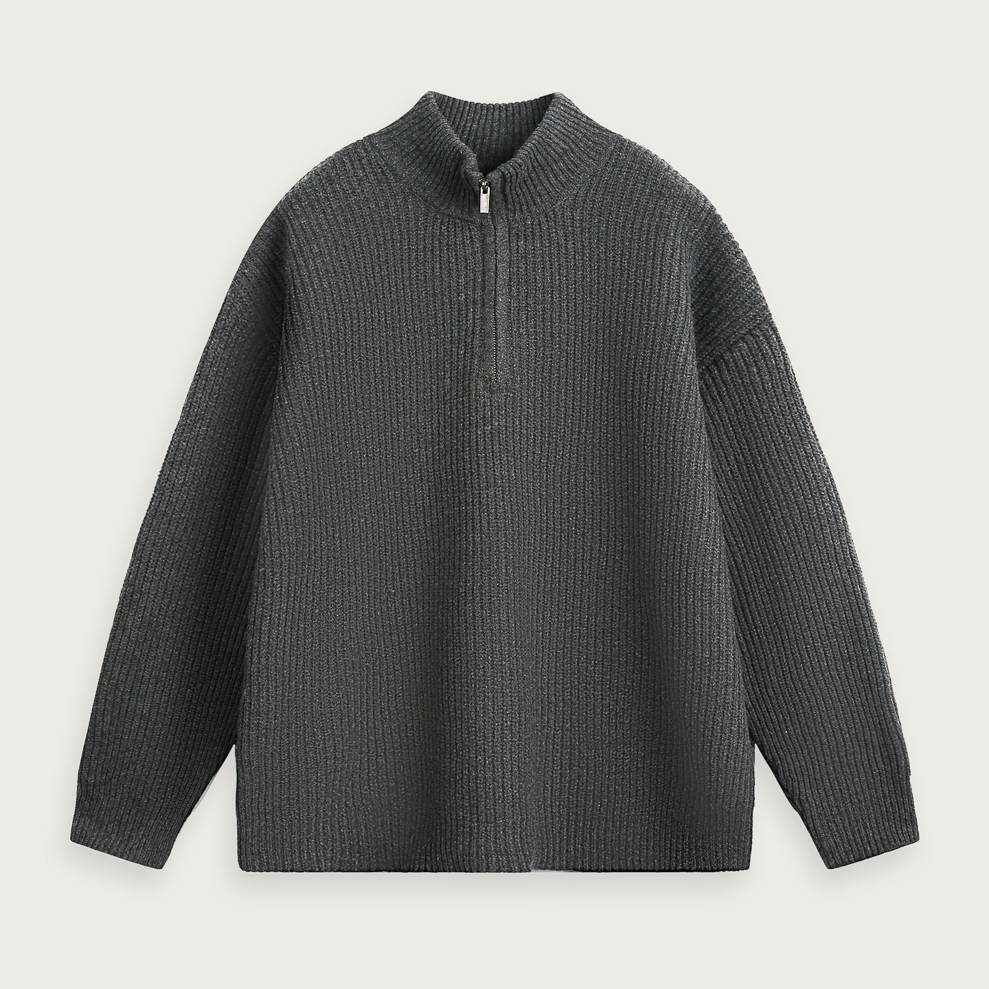 Stickad Halvzip Tröja Ståkrage Starry Black för Herrar