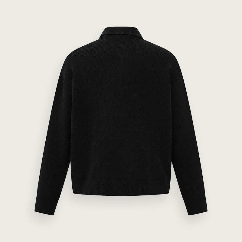 Ribbstickad halvzip-tröja – Klassisk herrstil