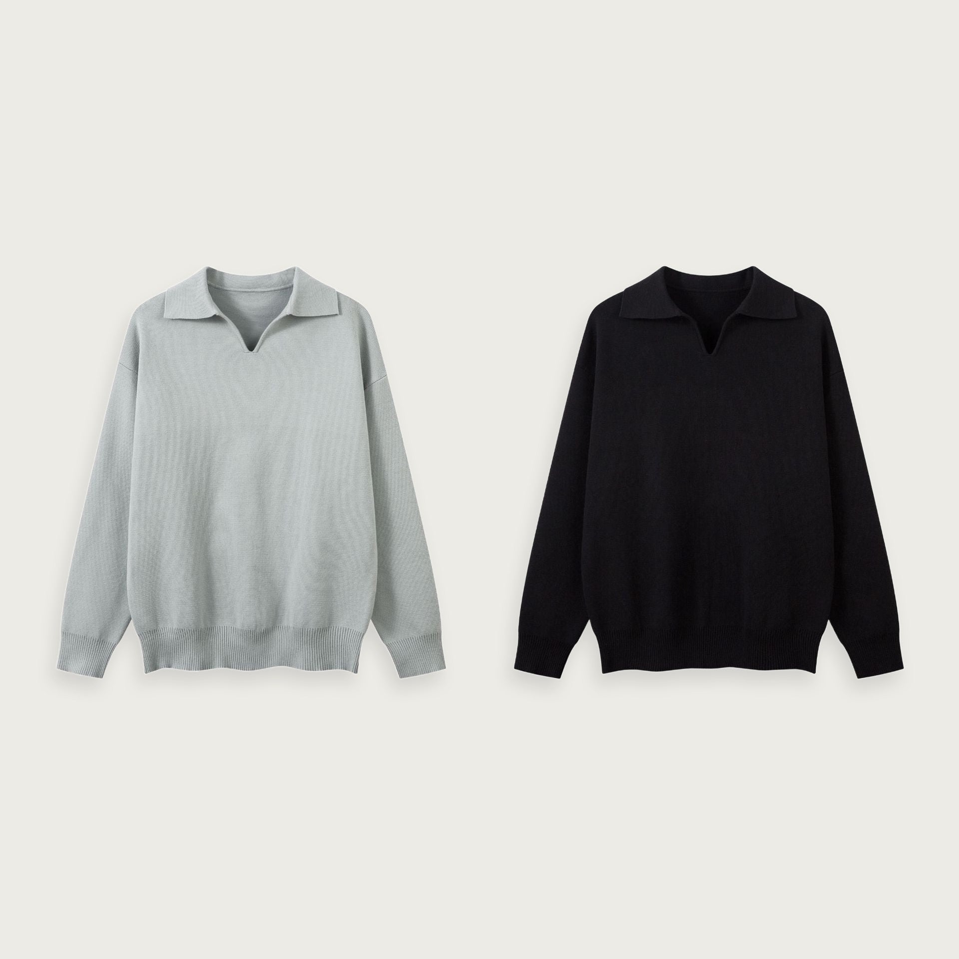 Klassisk stickad tröja med krage – Old Money-stil