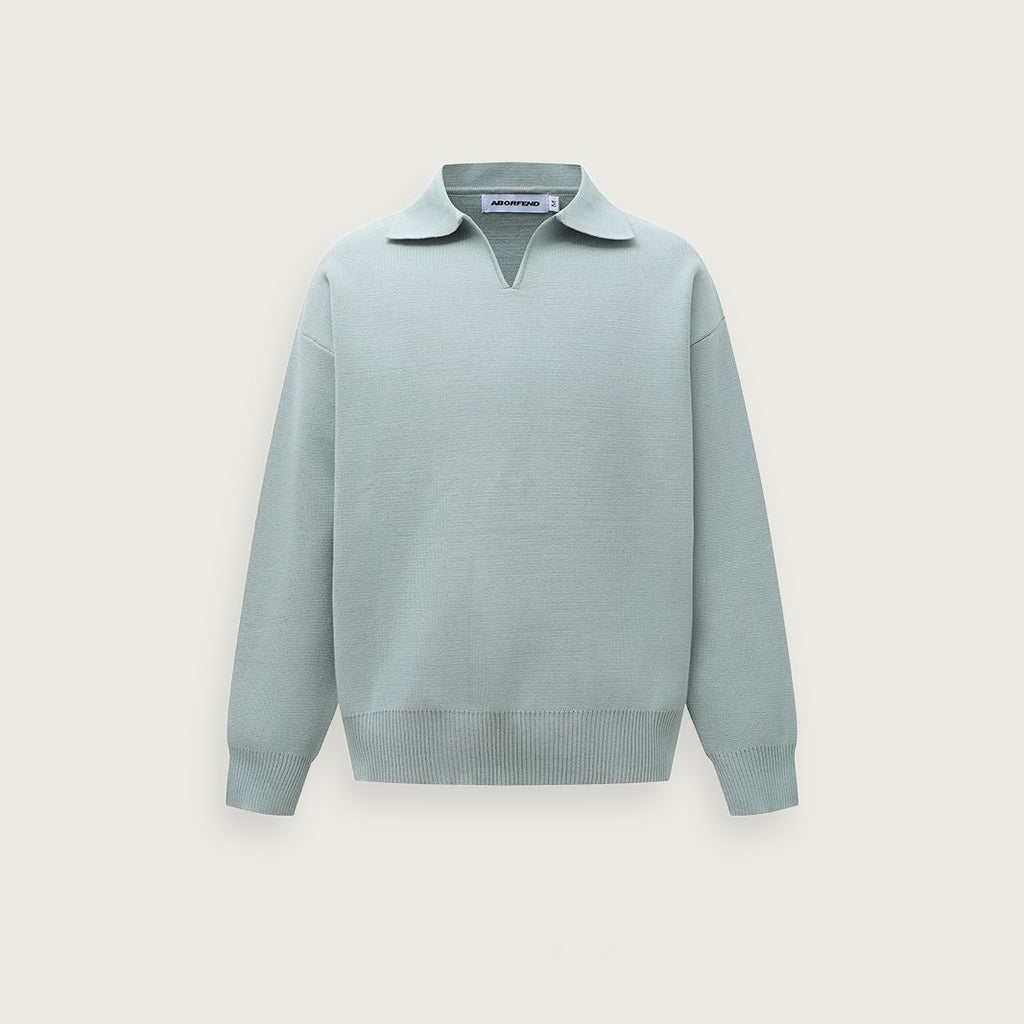 Klassisk stickad tröja med krage – Old Money-stil