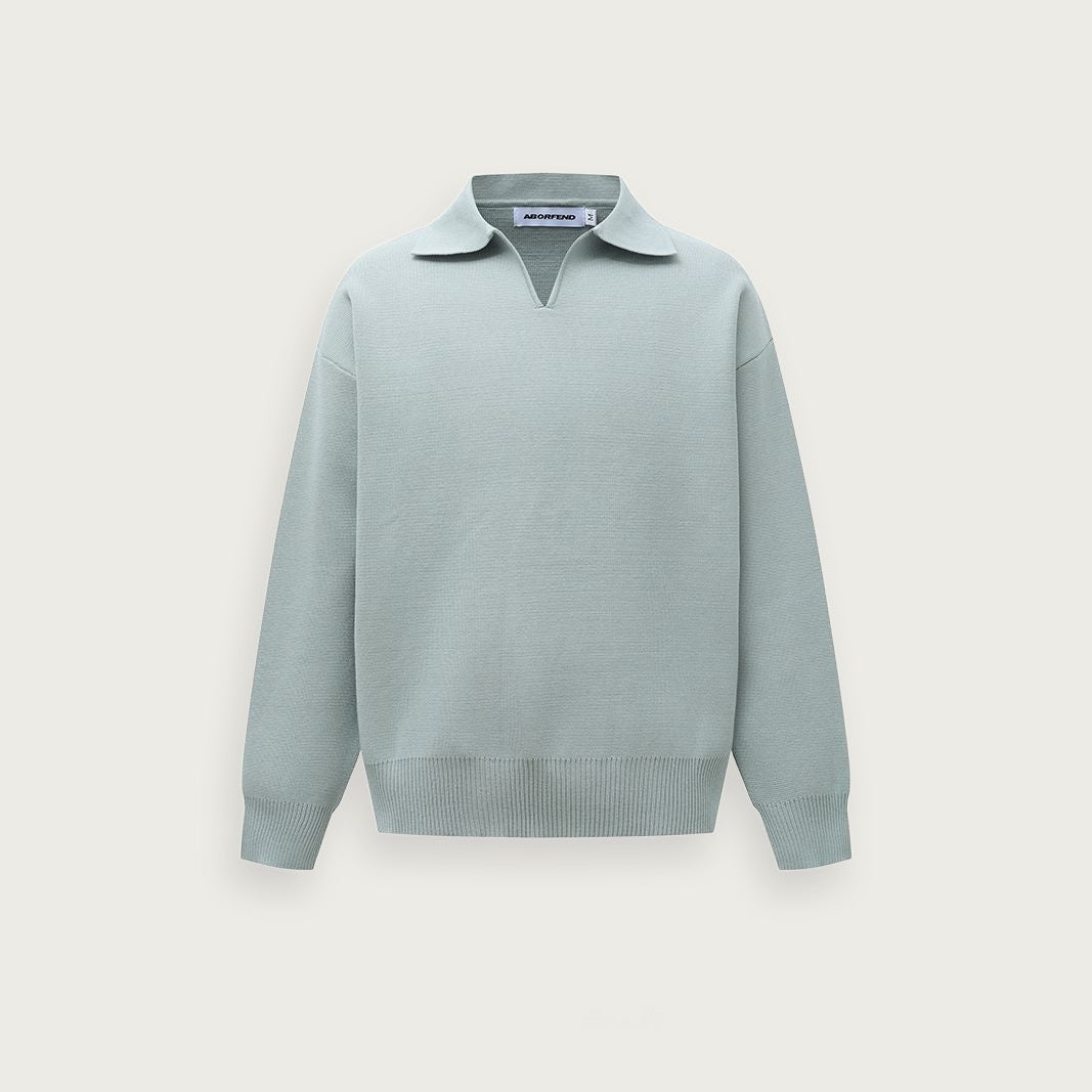 Klassisk stickad tröja med krage – Old Money-stil