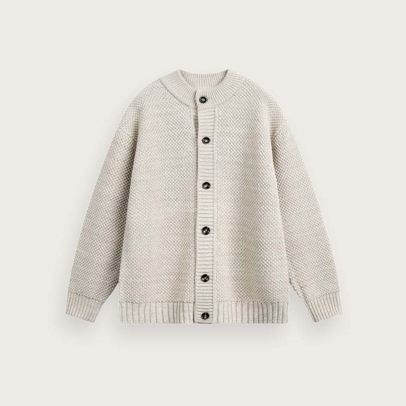 Stickad Cardigan S Mörkgrå Klassisk Avslappnad Stil