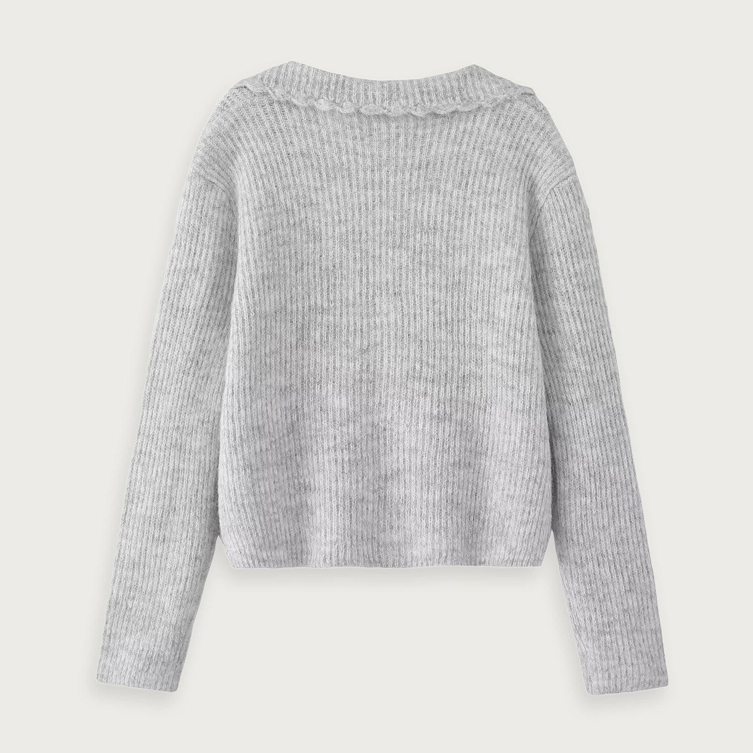 Stickad Cardigan med Pärlknappar i Polyesterblandning
