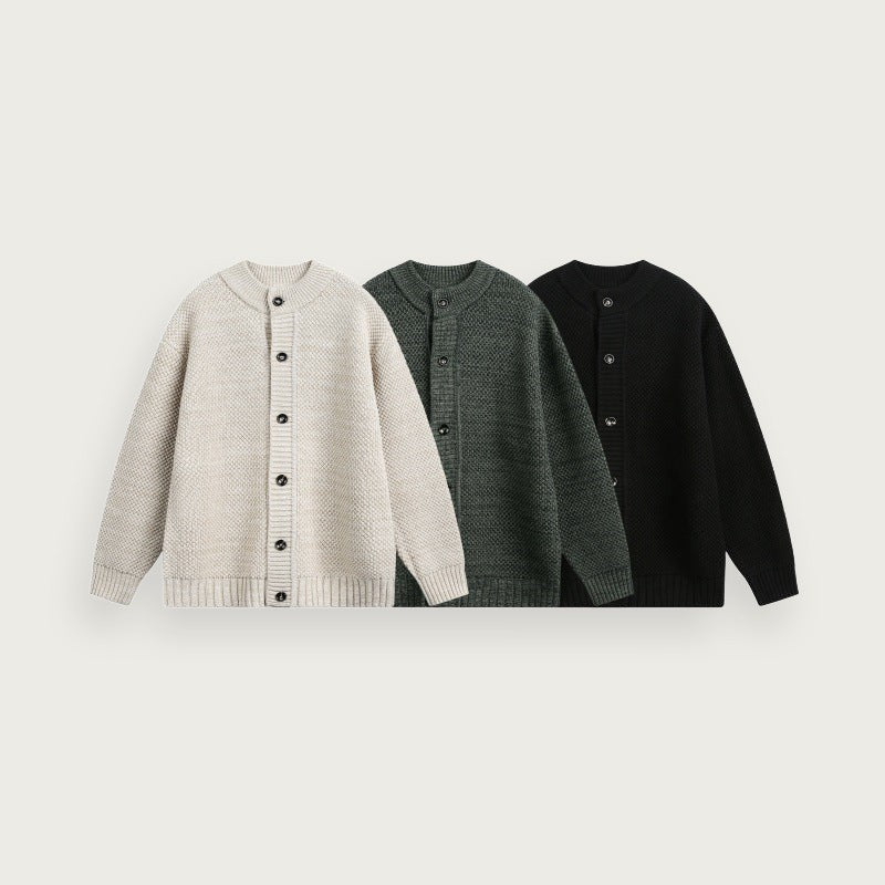 Stickad Cardigan S Mörkgrå Klassisk Avslappnad Stil