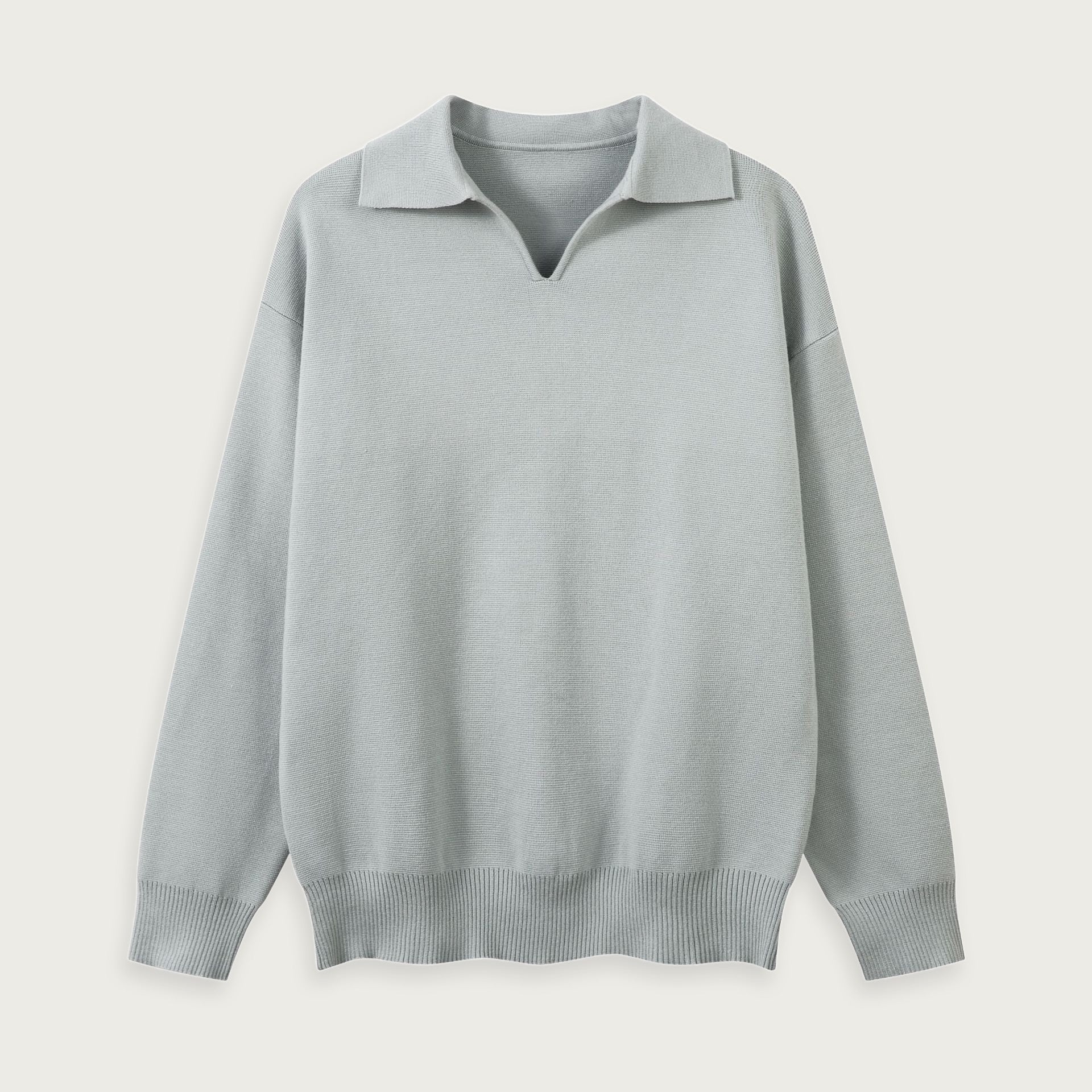 Klassisk stickad tröja med krage – Old Money-stil