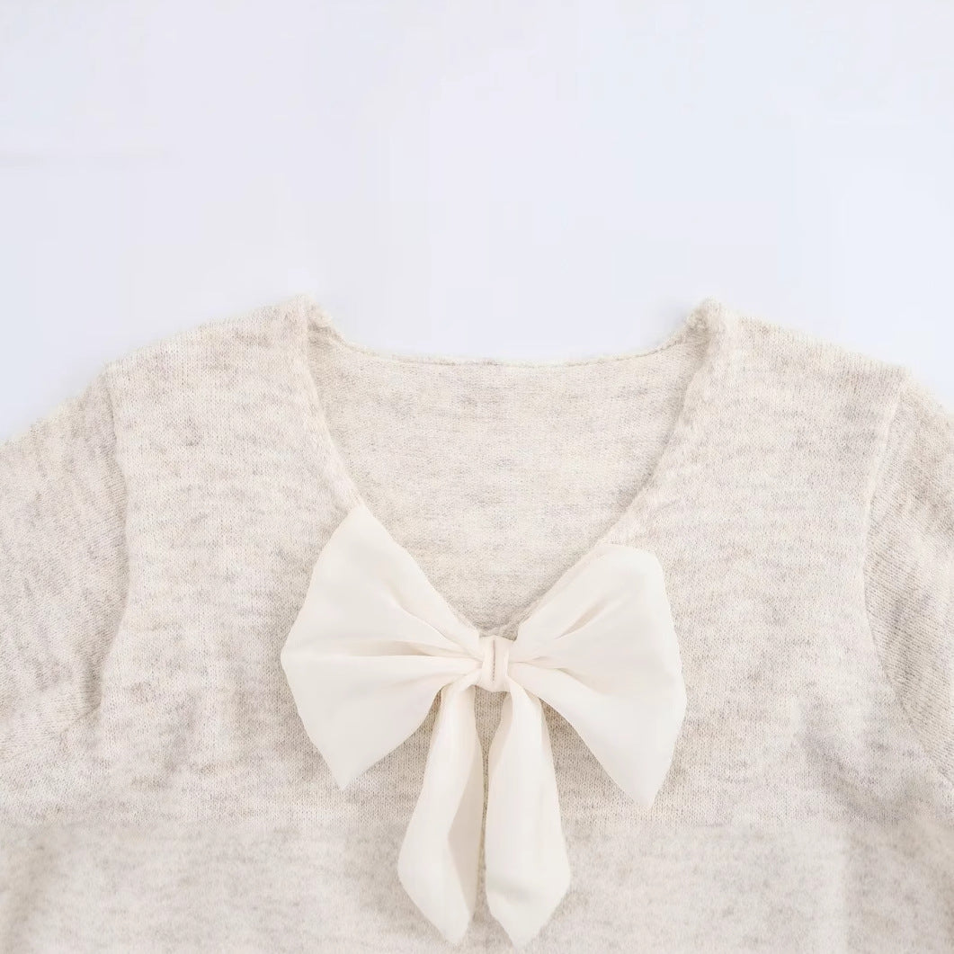 Rosettstickad Tröja Beige En Storlek Elegant