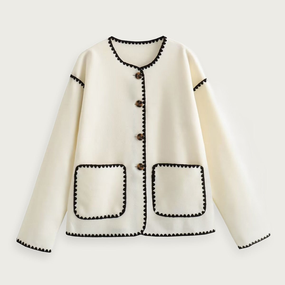 Overshirt Vintageinspiration Polyester Höst Elegant