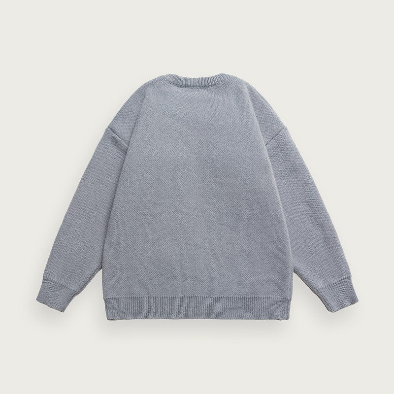 Rundhalsad Stickad Tröja Med Jacquard