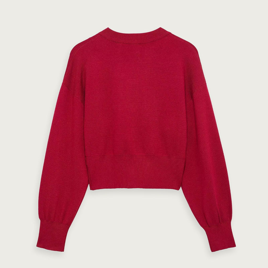 Stickad Cardigan Hjärtformad Mjuk Elegant