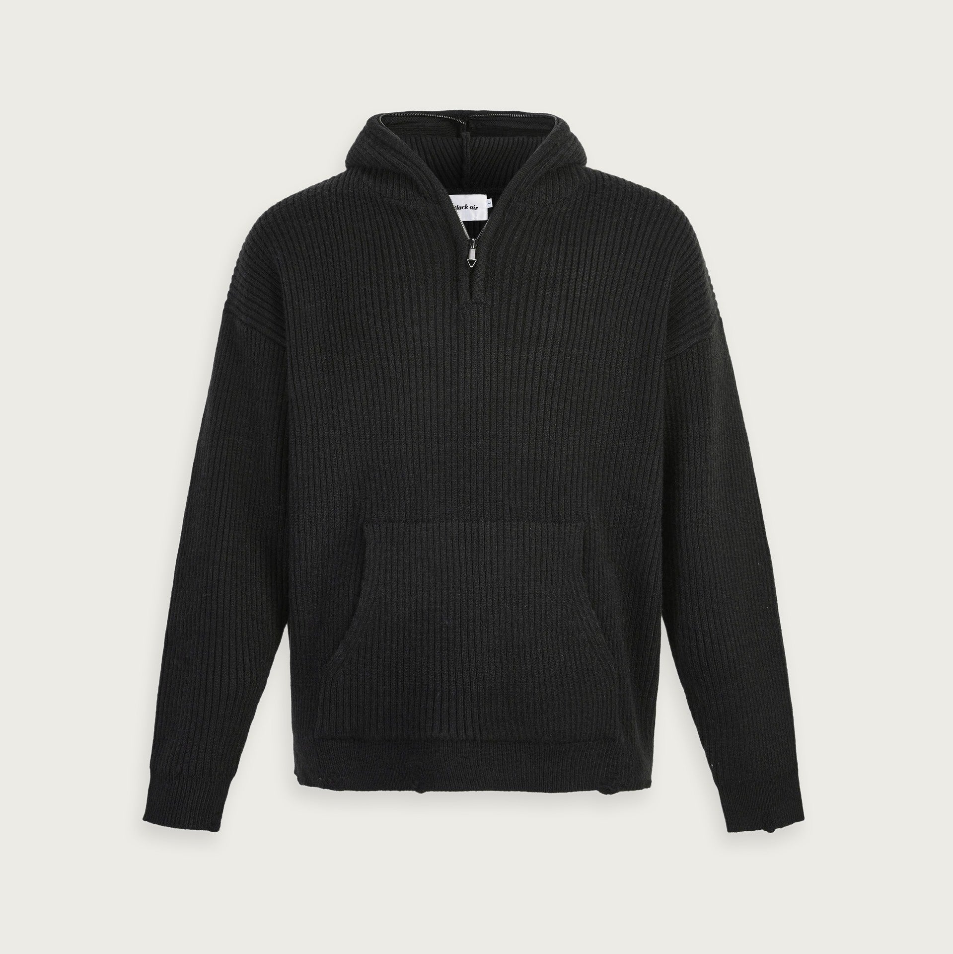 Stickad Halvzip Hoodie Avslappnad Passform Mjuk Akryl