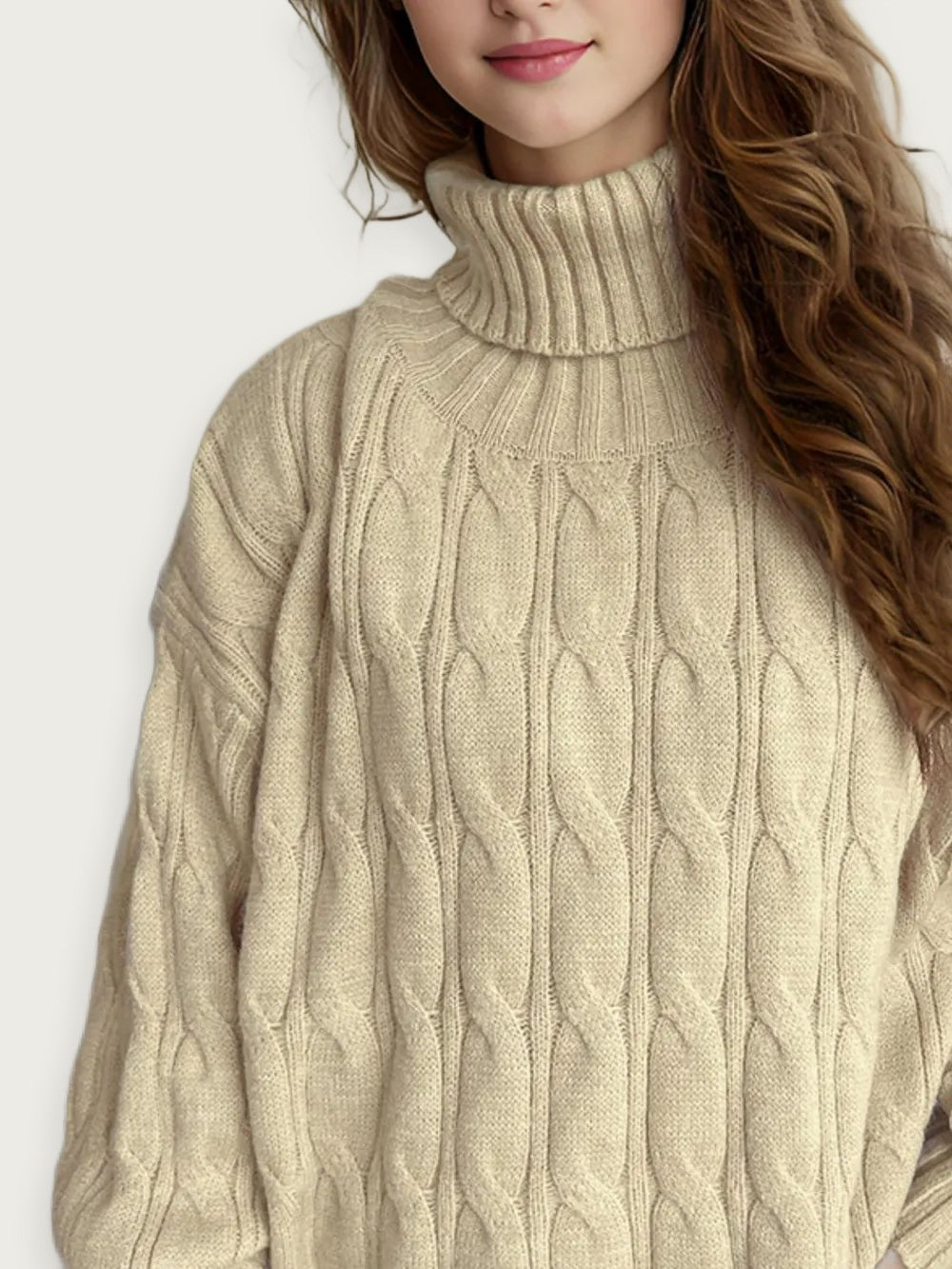 Enfärgad stickad tröja – Avslappnad kontorsstil