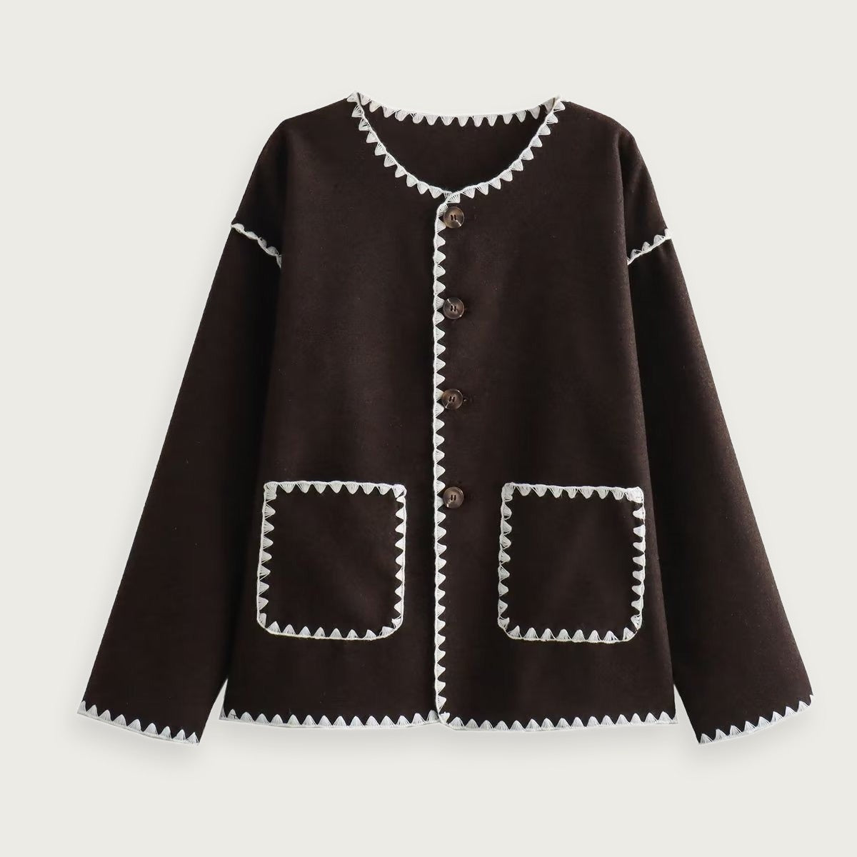 Overshirt Vintageinspiration Polyester Höst Elegant