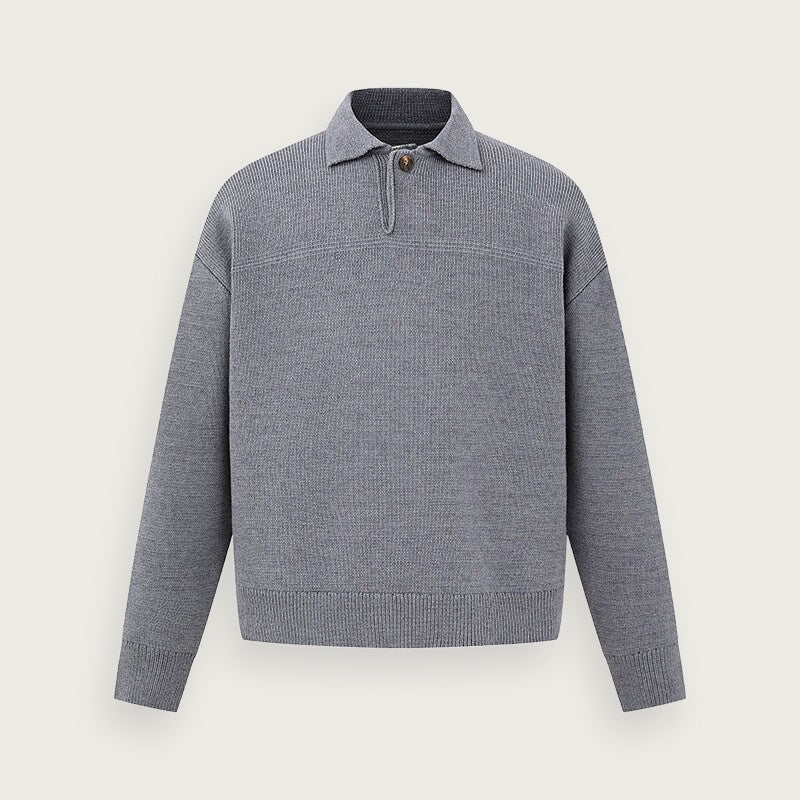 Ribbstickad halvzip-tröja – Klassisk herrstil